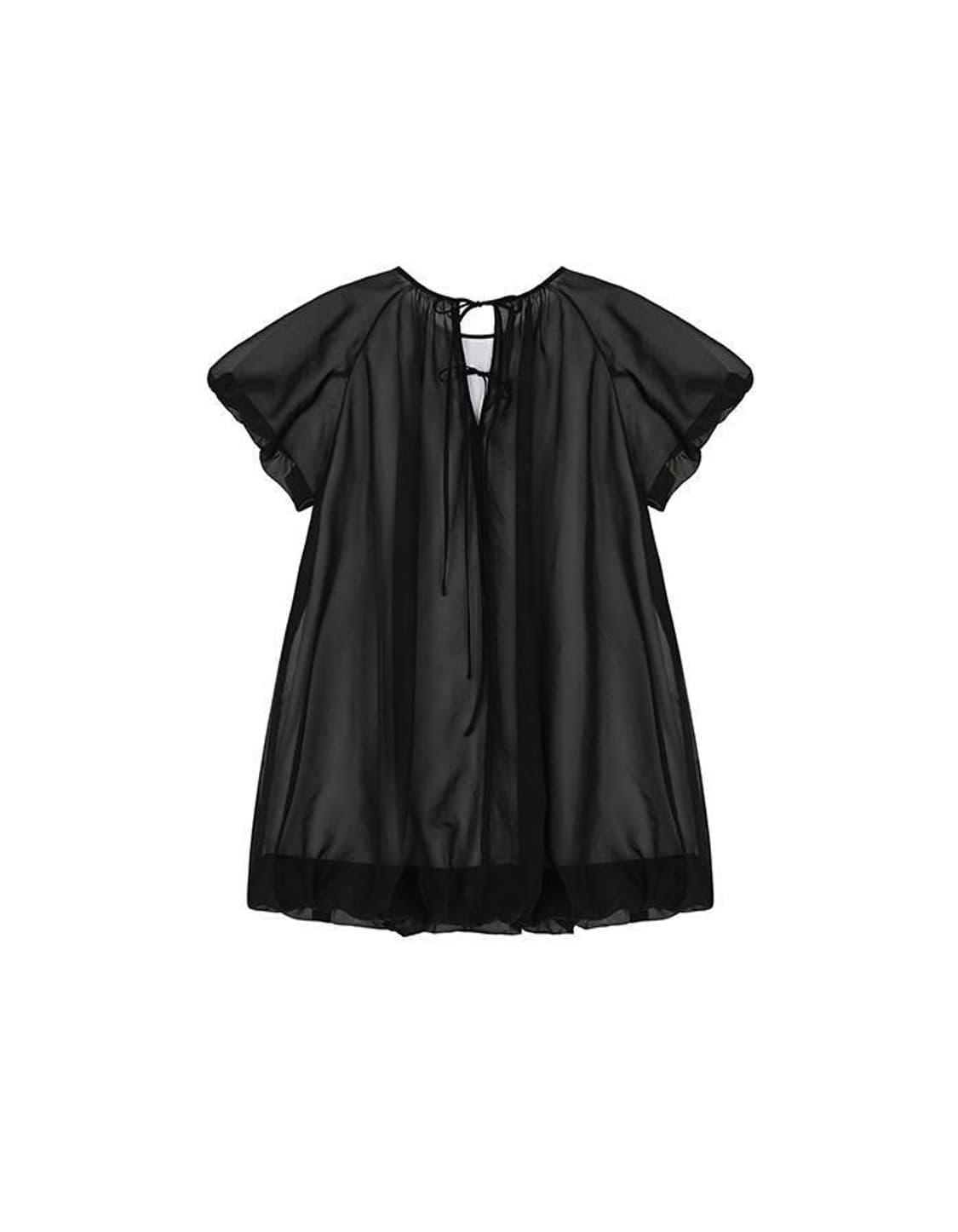 COSMOSS volume mini dress (sheer black) 상품이미지2