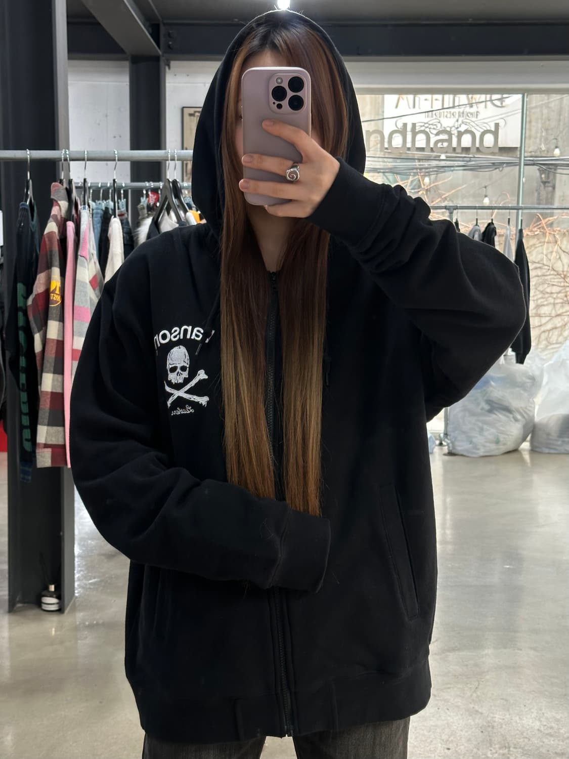 벤슨 스컬 본 빅로고 후드집업 데드스탁  상품이미지2