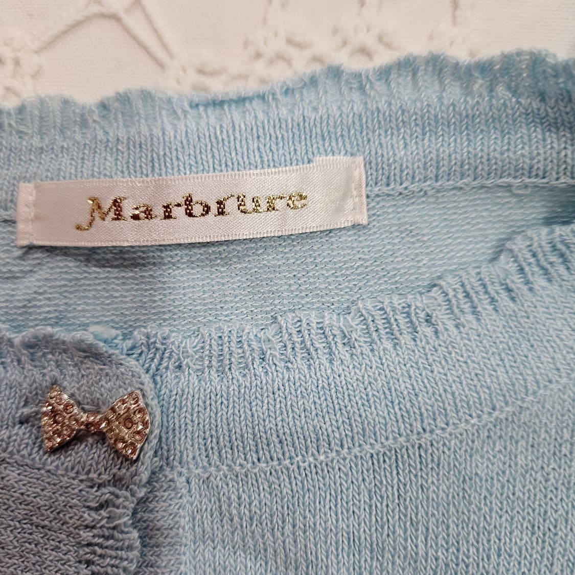 리본버튼 반팔 니트 가디건 상품이미지6