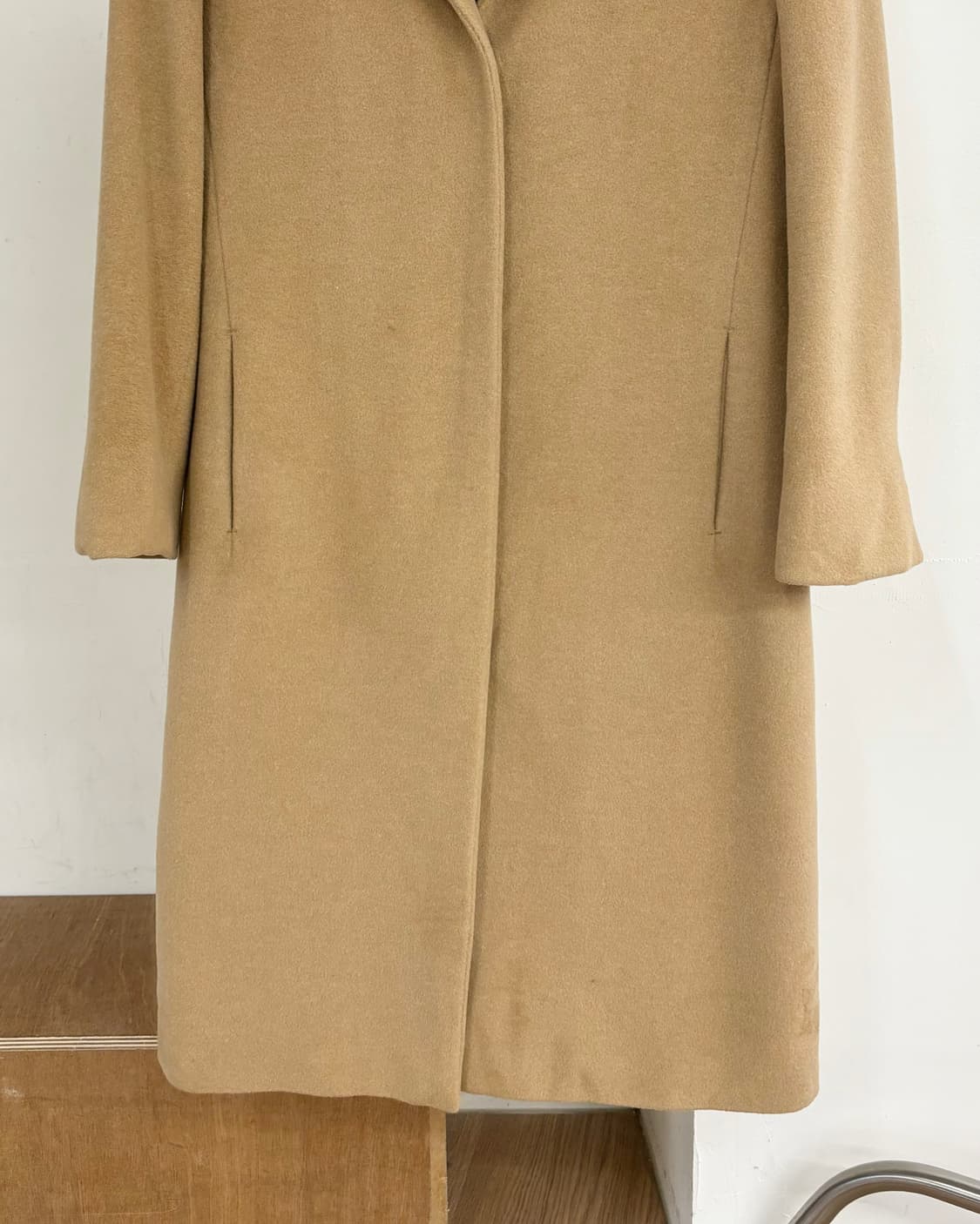 질샌더 베이지 싱글 브레스트 울 코트 상품이미지5