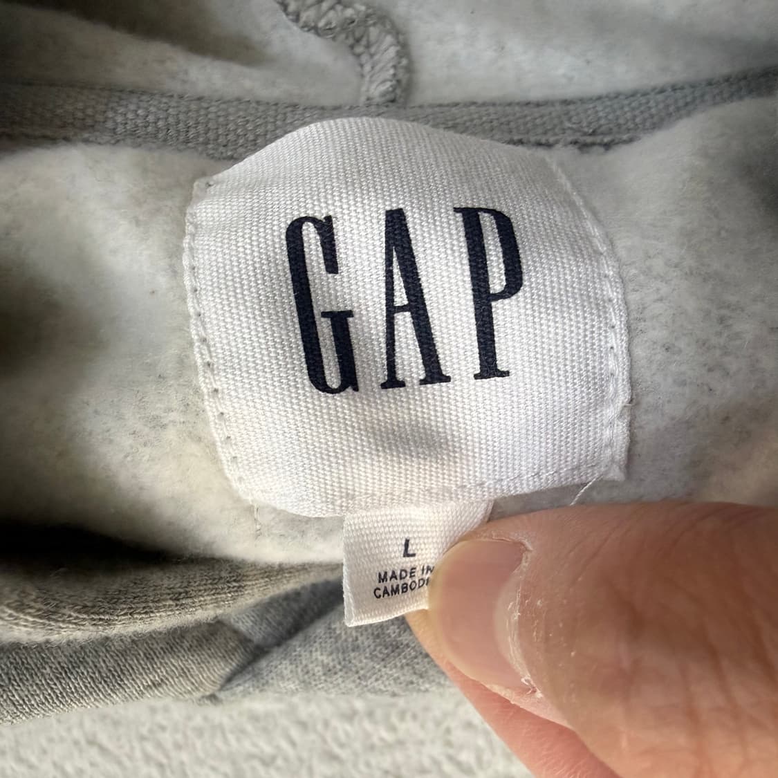 L GAP 그레이 기모 후드티 0413T 상품이미지3