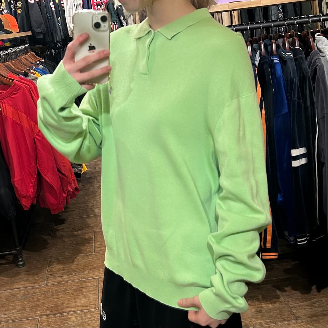 [HI] 폴로 카라 니트 그린 상품이미지4