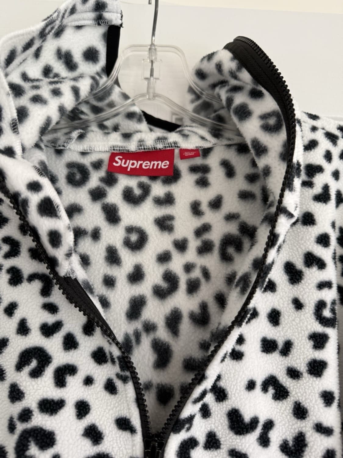 24FW 슈프림 폴라텍 페이스마스크 하프 집 후드 스웨트셔츠 레오파드 상품이미지4