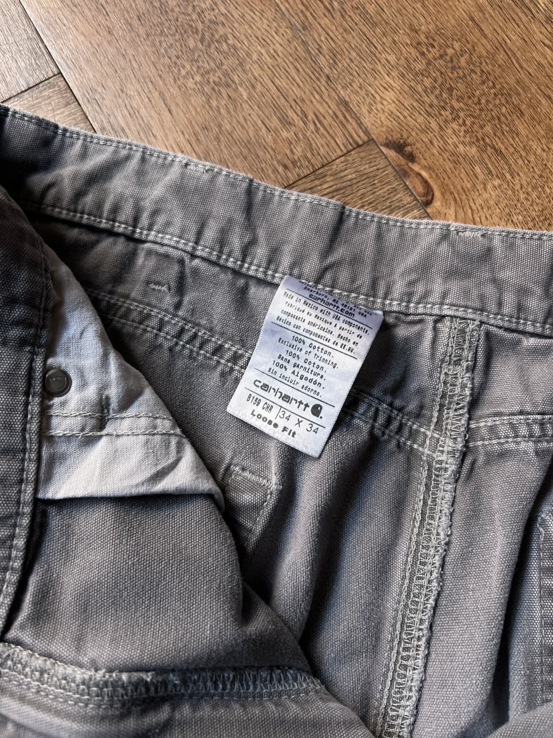 [34]칼하트 USA 빈티지 워싱 차콜 싱글니 카펜터 워크 팬츠 상품이미지4