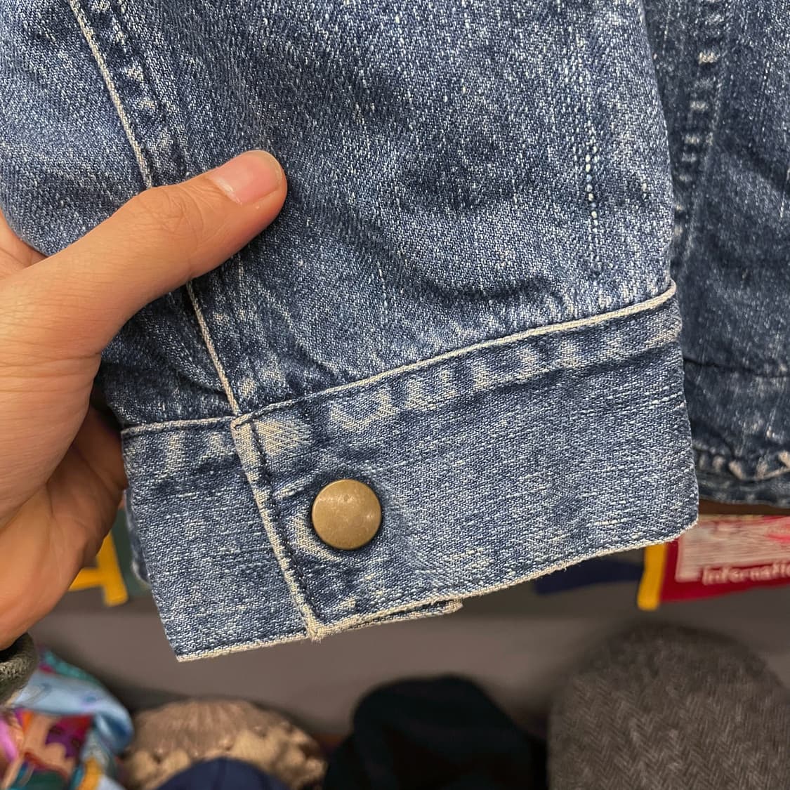 블루블루 스웨이드 넥 빈티지 데님 워크 초어 자켓 워크 웨어 N122 상품이미지6