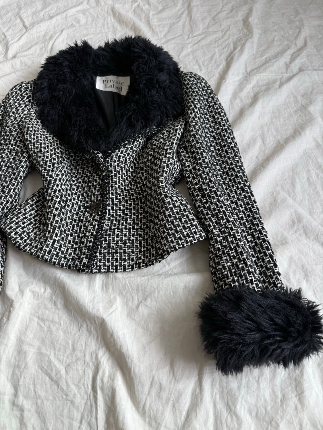 블랙 고스로리 로맨틱고딕 갸루 공겜여주 크롭 트위드자켓 상품이미지4