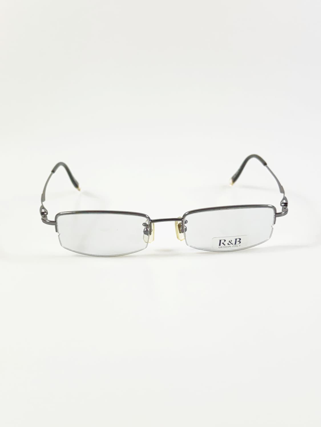 R&B EYEWEAR 반무테 스퀘어 건메탈 빈티지 안경 상품이미지2