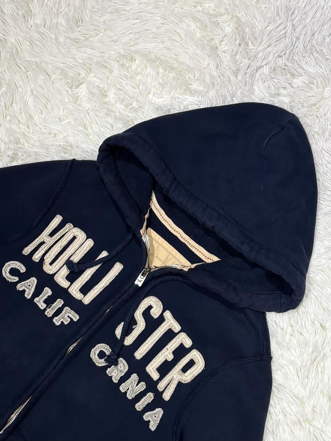 홀리스터 네이비 빅로고 헤비스웻 후드집업 상품이미지4