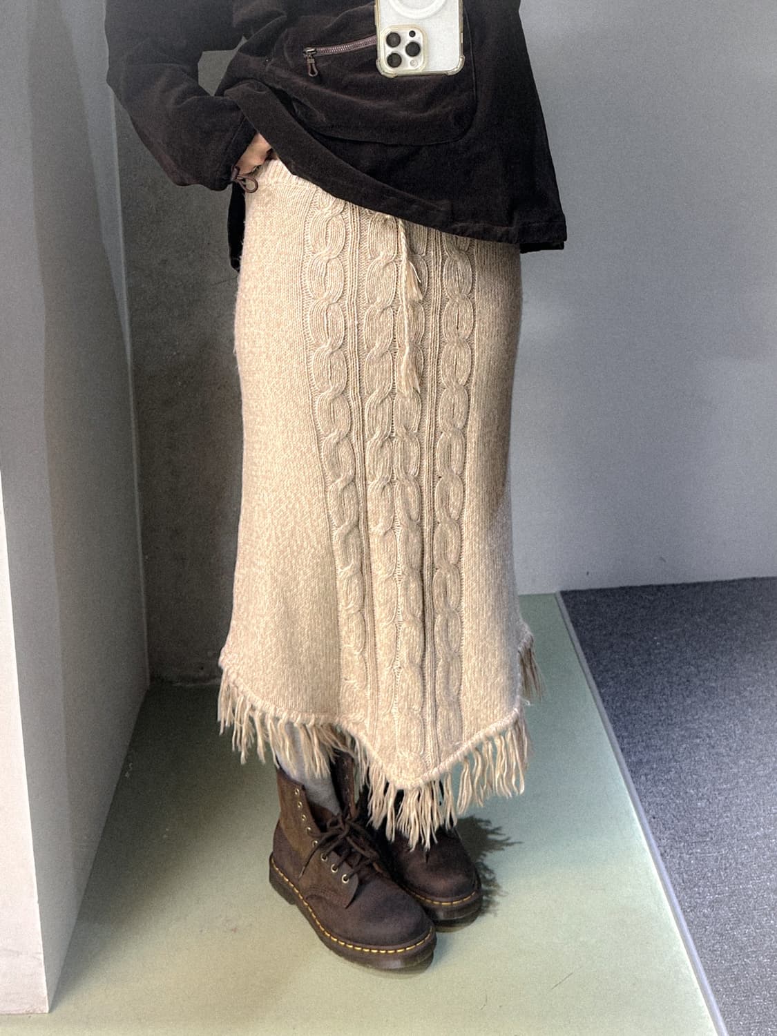 cable v knit skirt 상품이미지1