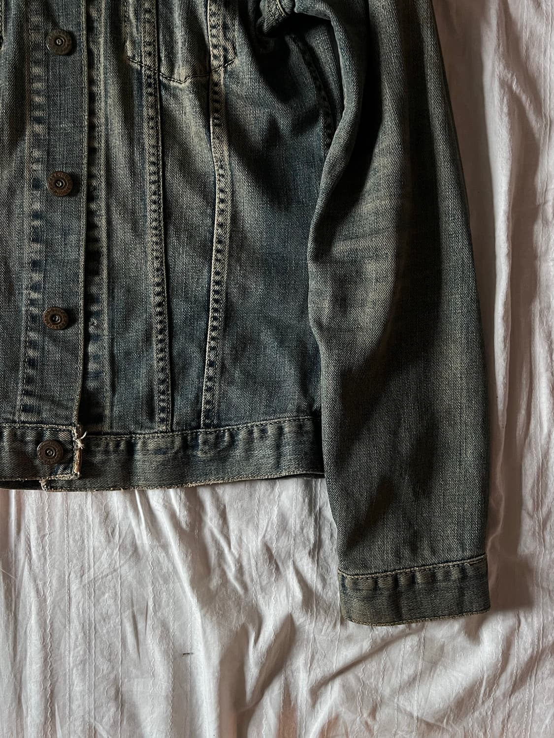 Vintage Green Washing Denim Jacket 상품이미지4