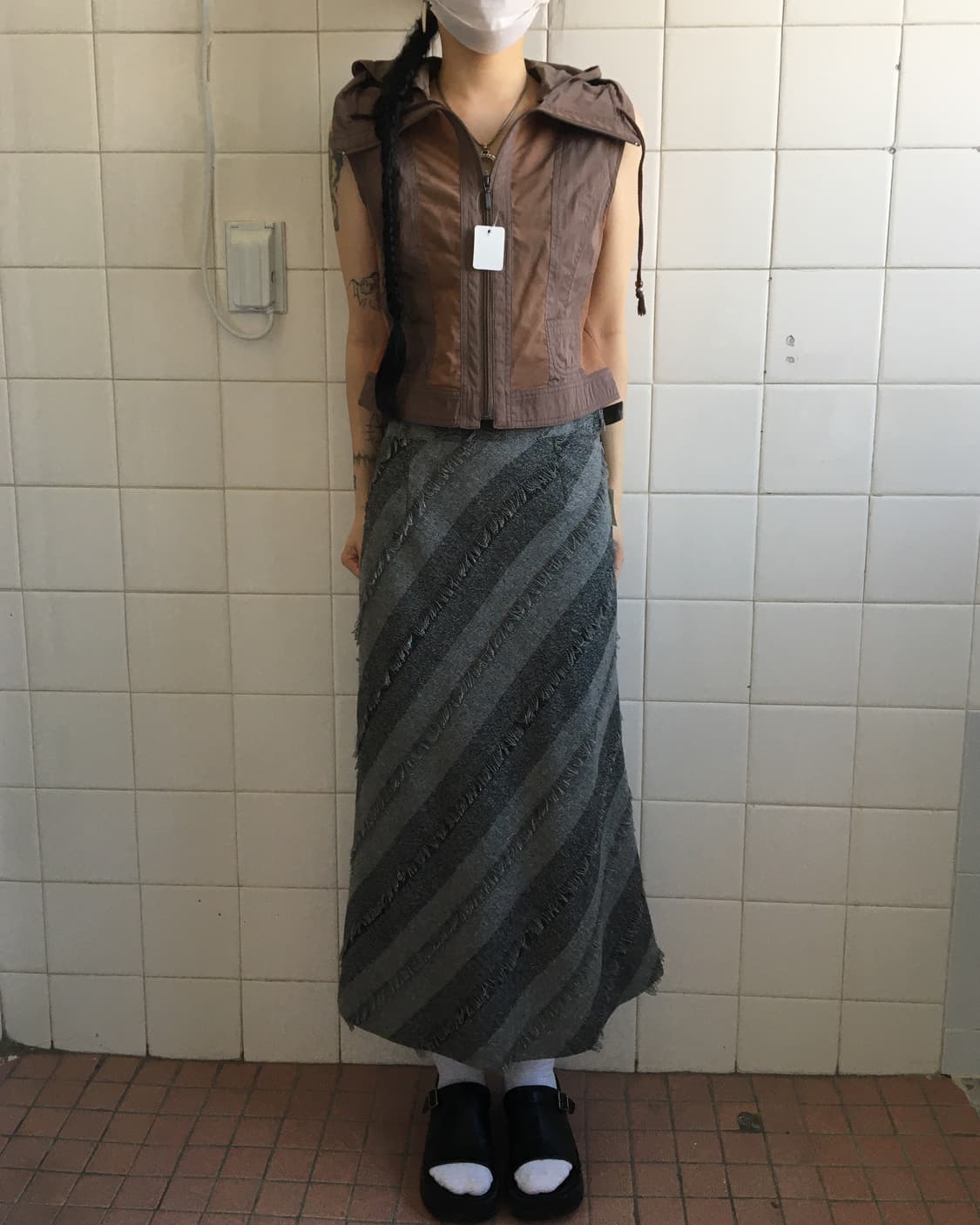 Line patch point high neck vest 상품이미지5