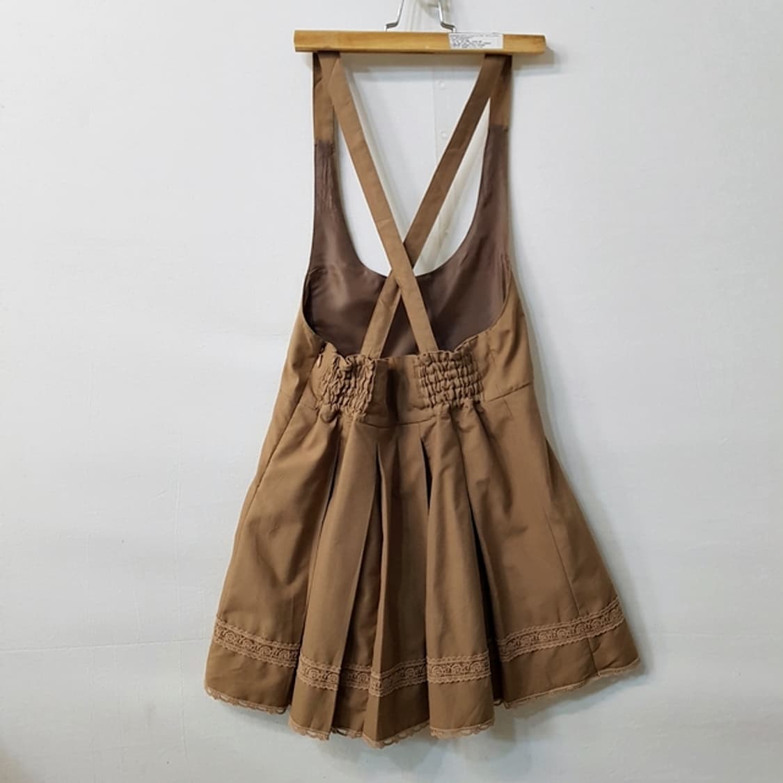 OLIVE des OLIVE 오버롤 스커트 브라운 상품이미지3