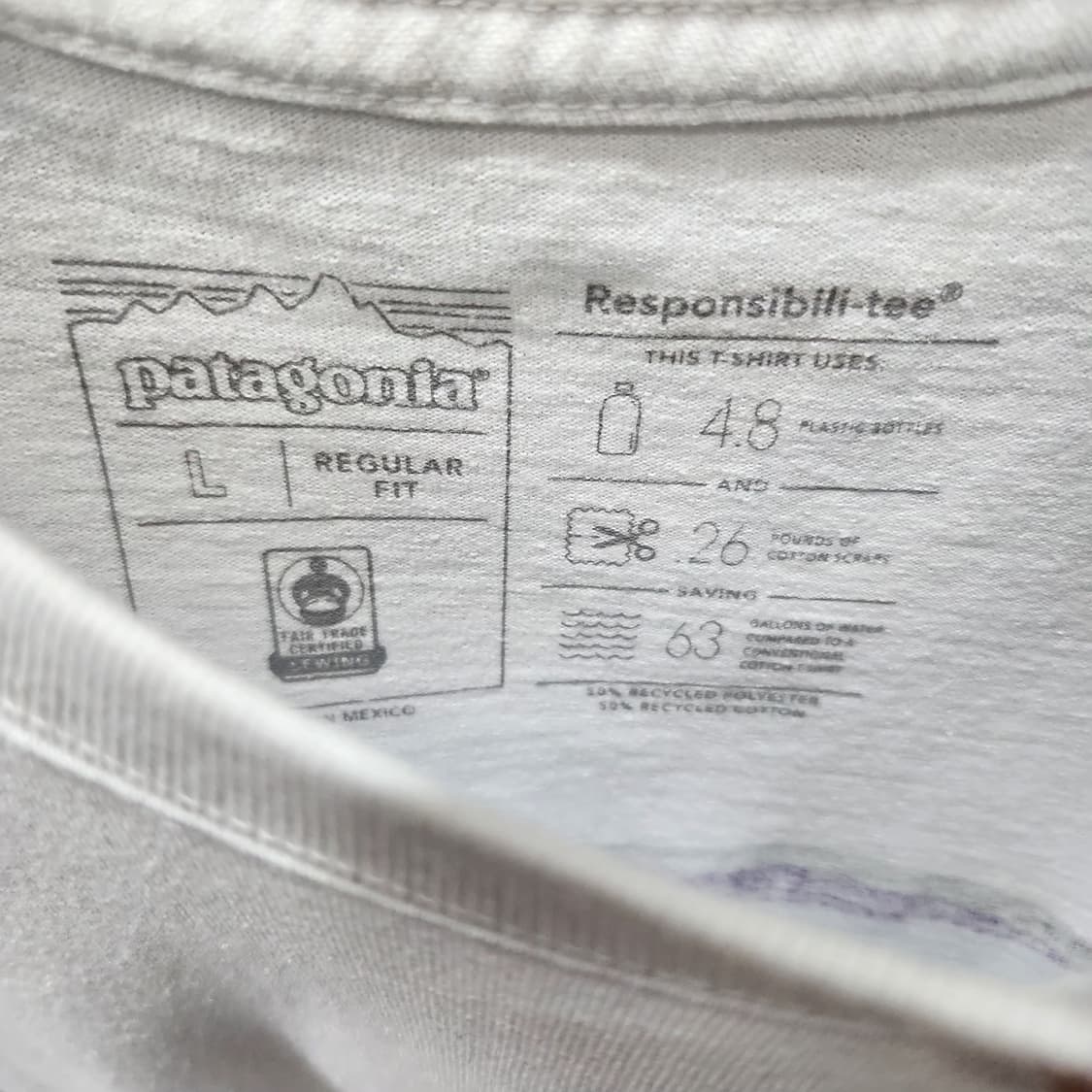 파타고니아 백 빅로고 프린팅 반팔티 L(L) 상품이미지5