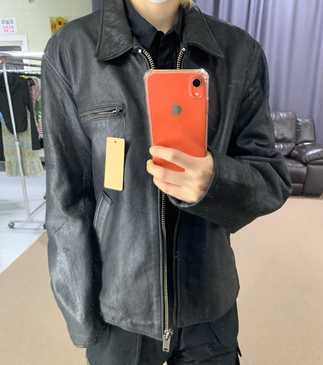 아비렉스 USA 빈티지 벨티드 지퍼 소가죽 리얼 레더 자켓 남성 M 상품이미지6