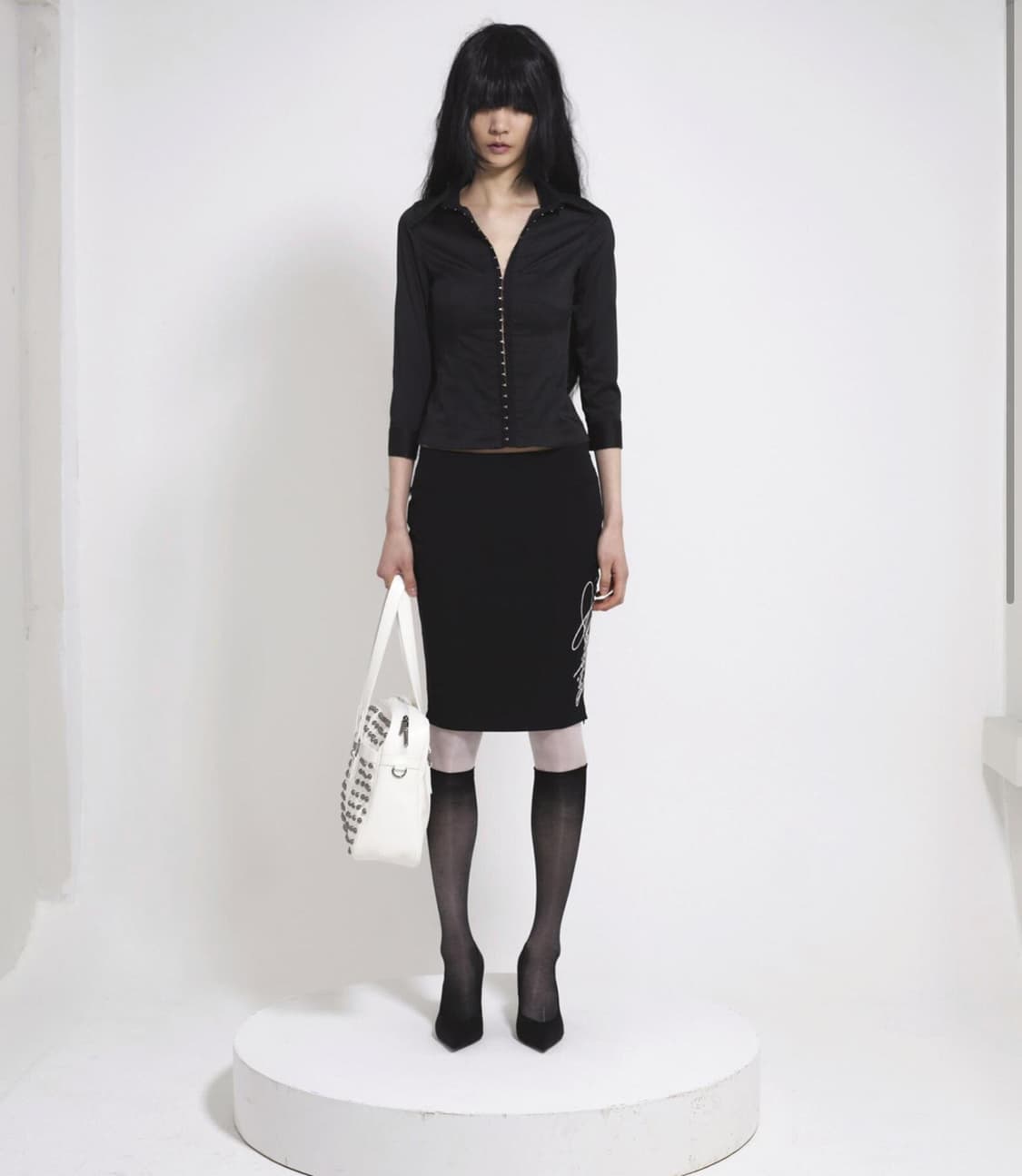 본네 Corset seam shirt (Black) 3사이즈 상품이미지3