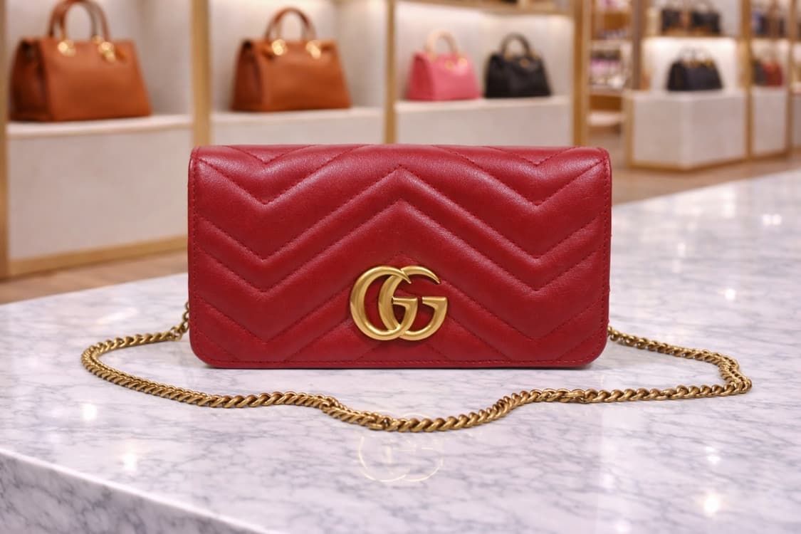 [S급] 구찌 GG 마몽 마틀라세 체인 미니 크로스백 판매합니다!!! 상품이미지1