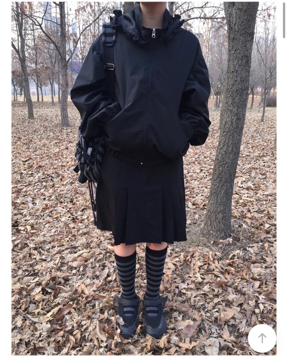 [묘랑] 나나프릴 후드점퍼 (차콜) Free 상품이미지2