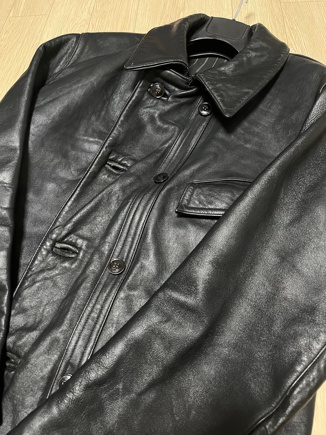 빈티지 프렌치 더블 레더자켓 르꼬르뷔지에 상품이미지3