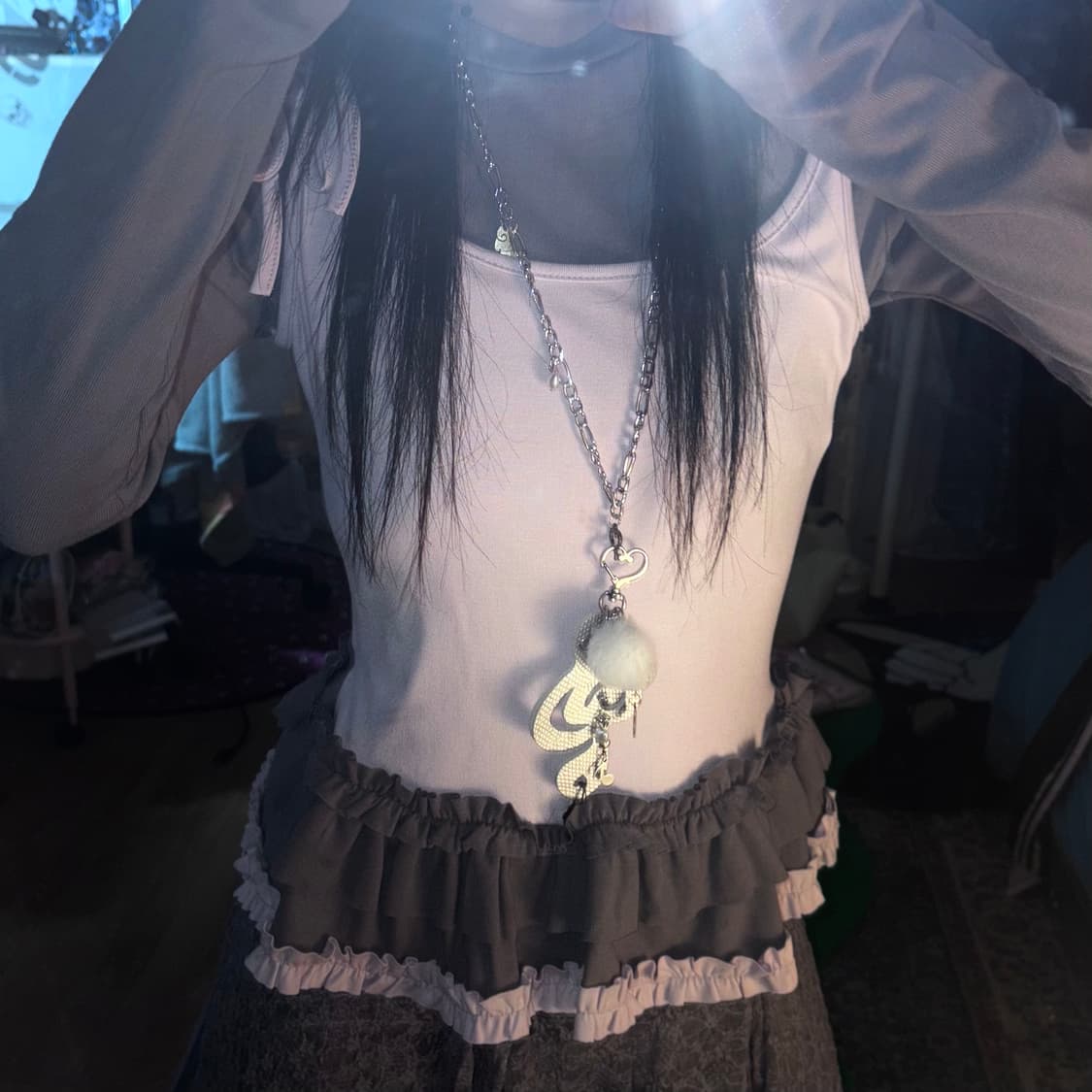 Lace Sleeveless Ribbon T 상품이미지2