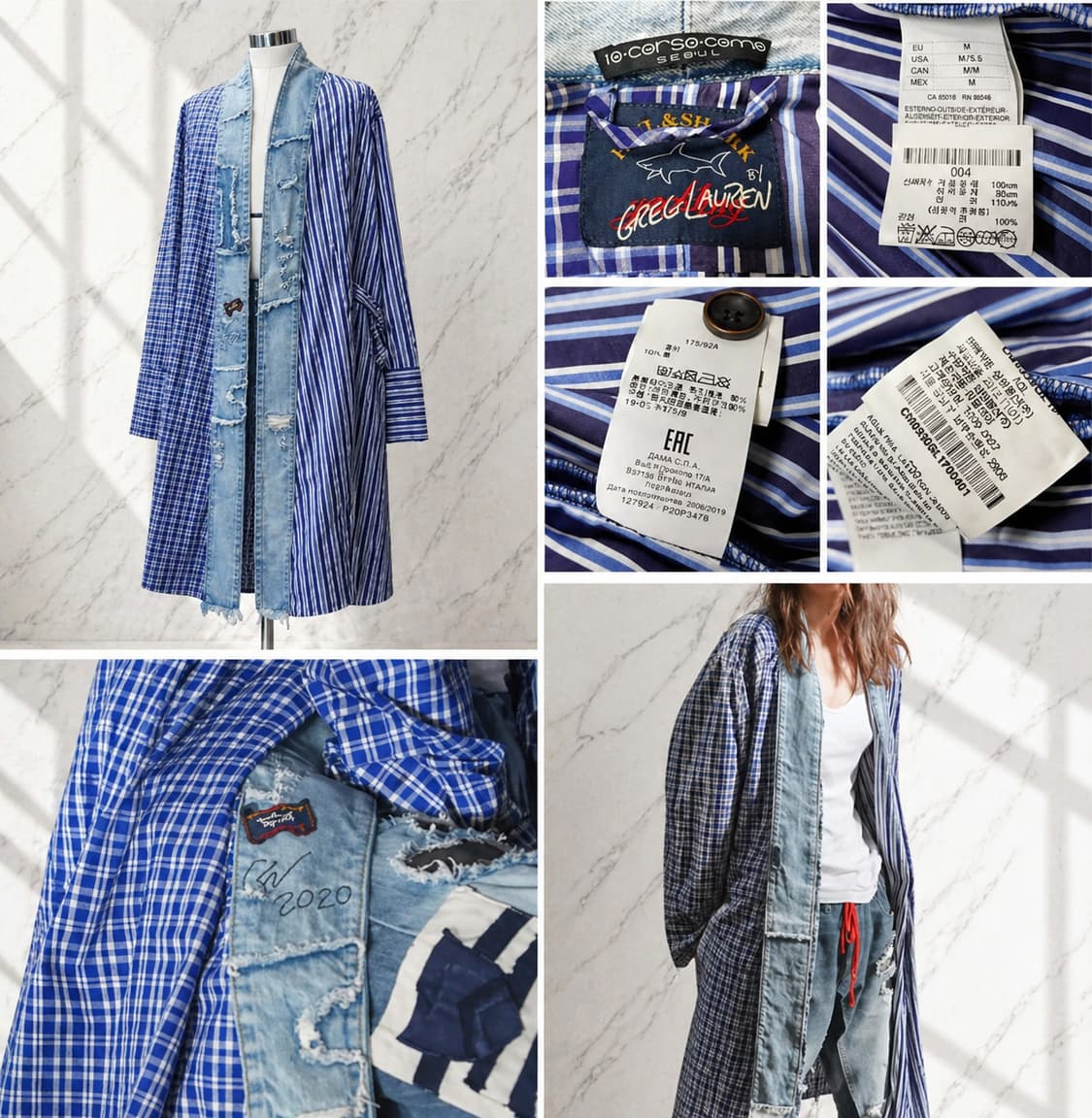 Greg Lauren 패치워크 리워크 데님 코트 
(10 꼬르소꼬모) 상품이미지1