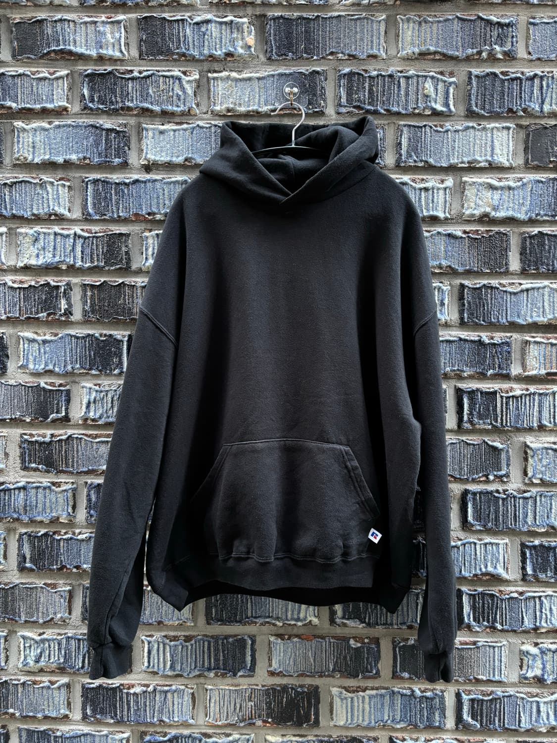 00s 러셀 빈티지 후디 무지 블랙 상품이미지1