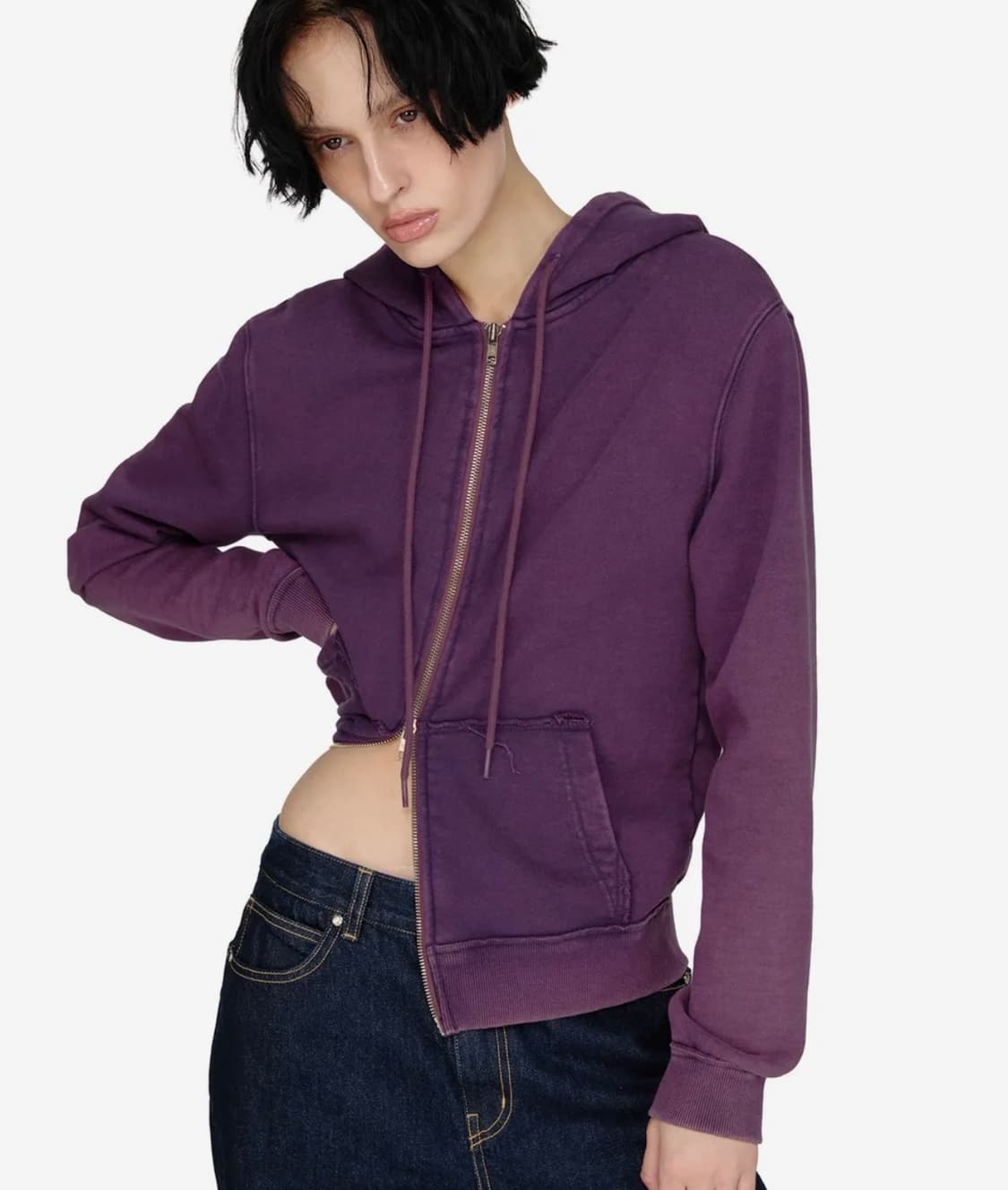 썬번프로젝트 퍼플 워싱 후드 집업 상품이미지1