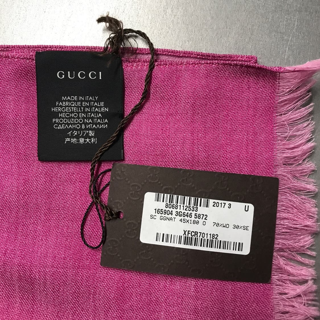 구찌 핑크 스카프 새상품 상품이미지5