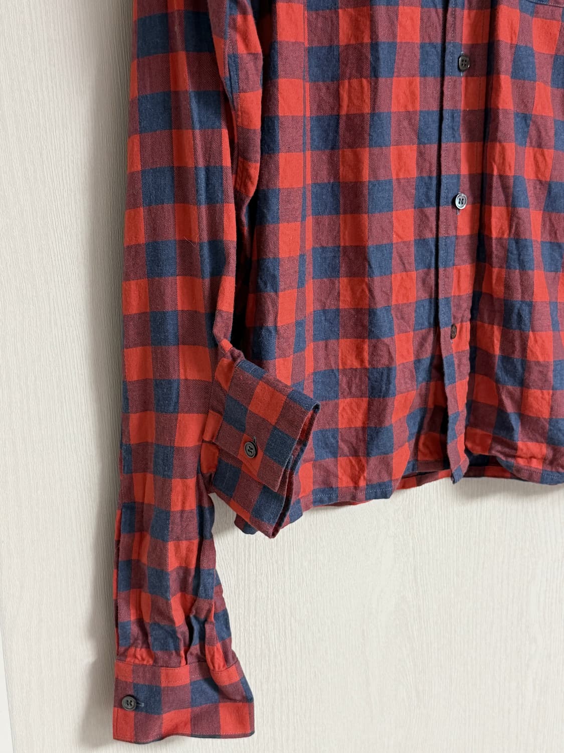 고샤 이중커프 체크셔츠.  상품이미지5