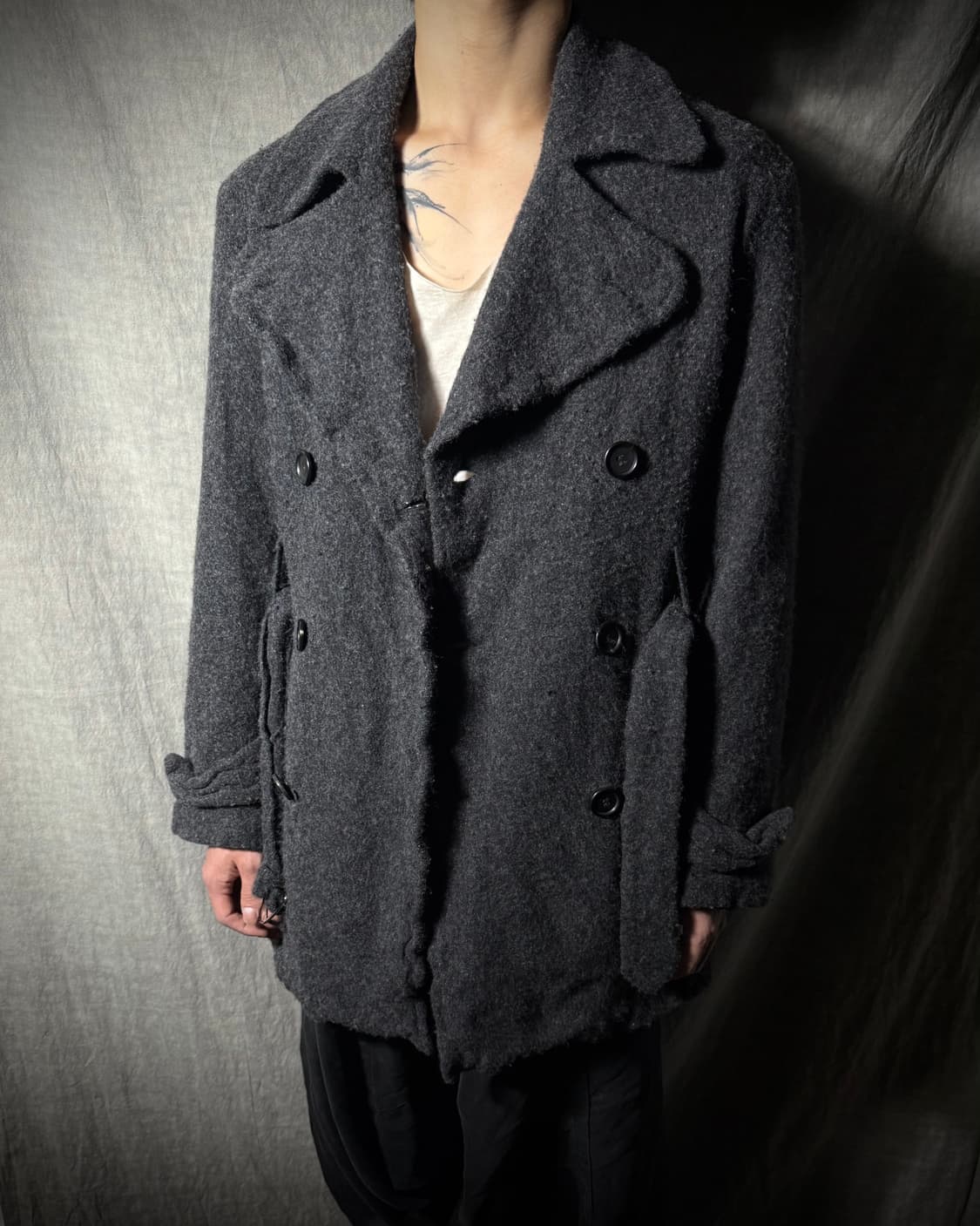 Comme des Garçons HOMME DEUX 축융 울 코트 상품이미지2