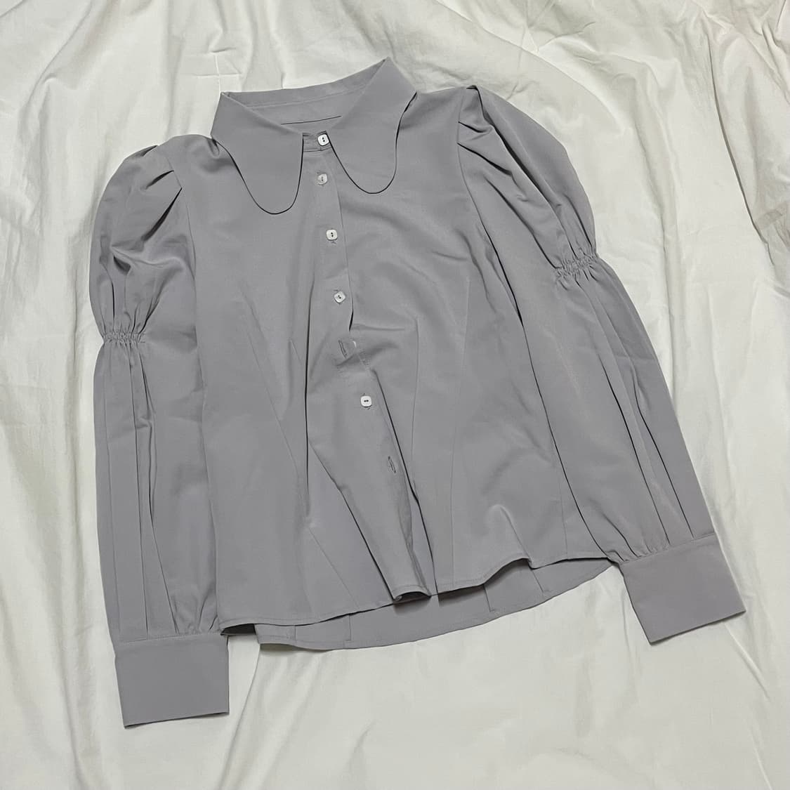 빈티지 ) 연보라 프린세스퍼프 블라우스 상품이미지2