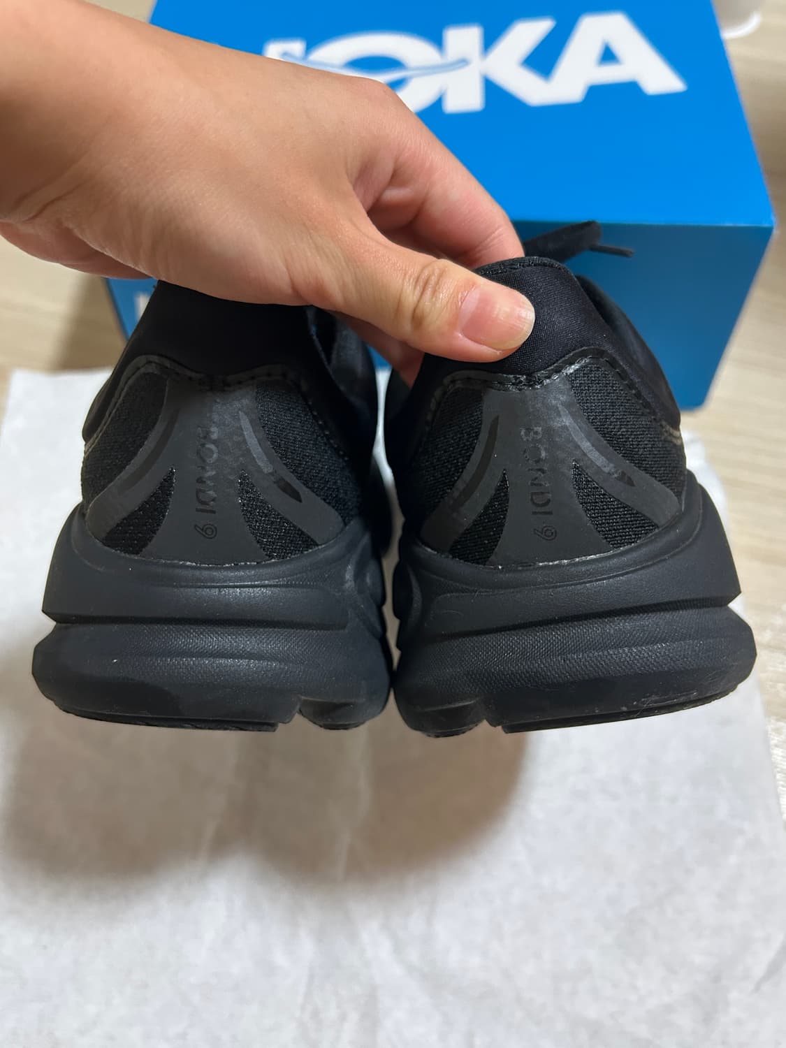 (1회착용) 호카 본디 9 블랙 - 레귤러 [275] 상품이미지6