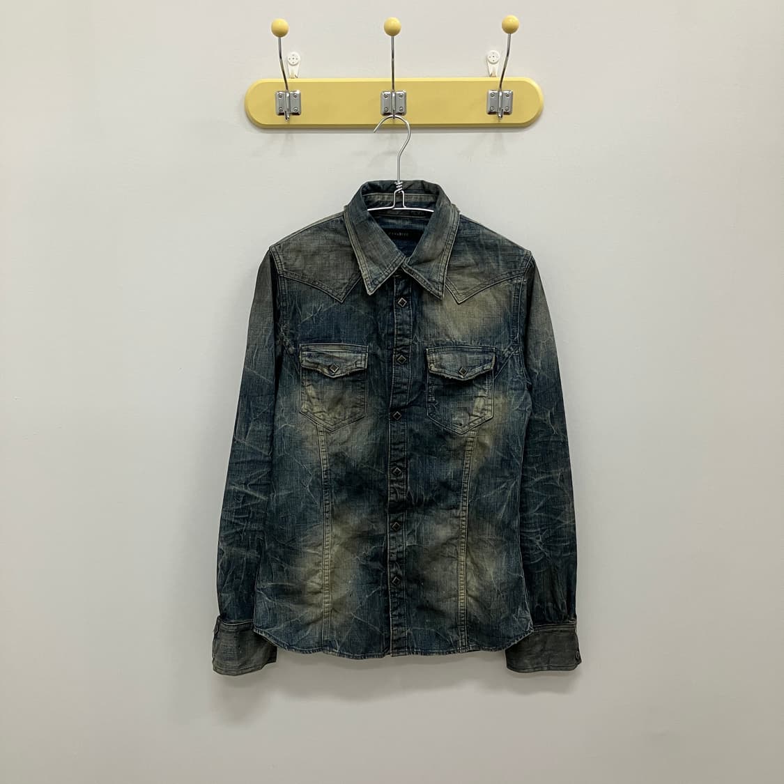 시바라이즈 데님 트레쉬드 워싱 웨스턴 셔츠 상품이미지1