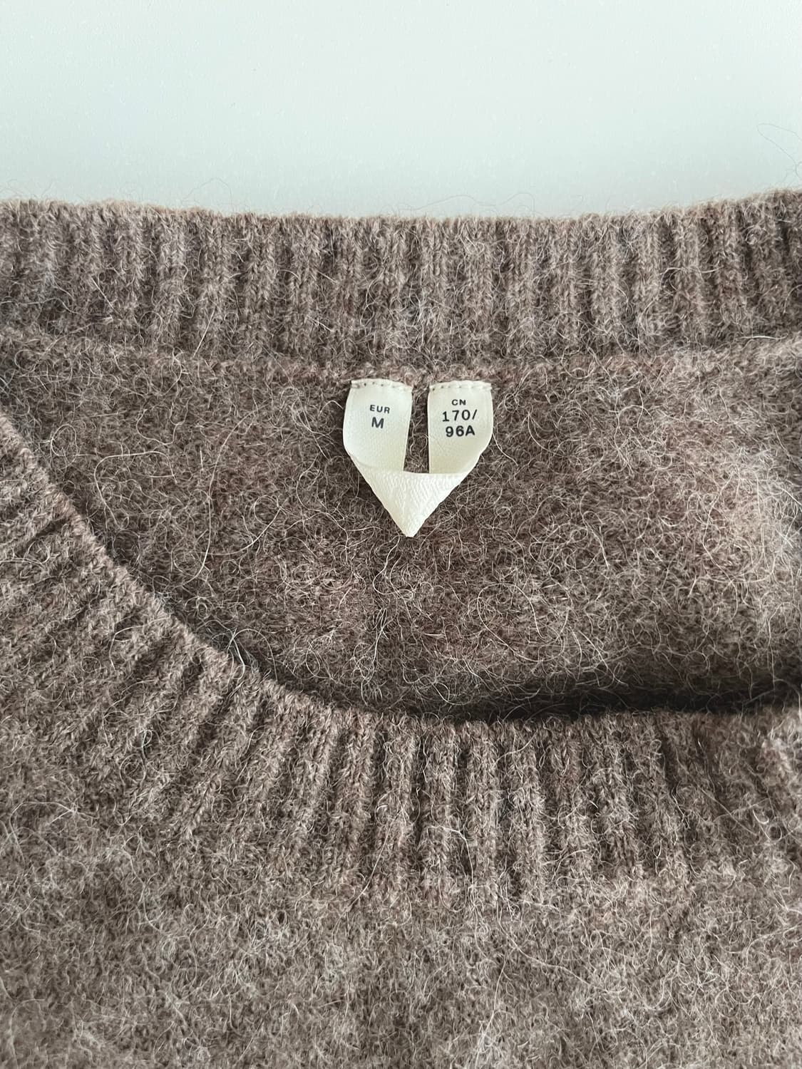 M) 아르켓 알파카 반팔 오버핏 니트 브라운 상품이미지3