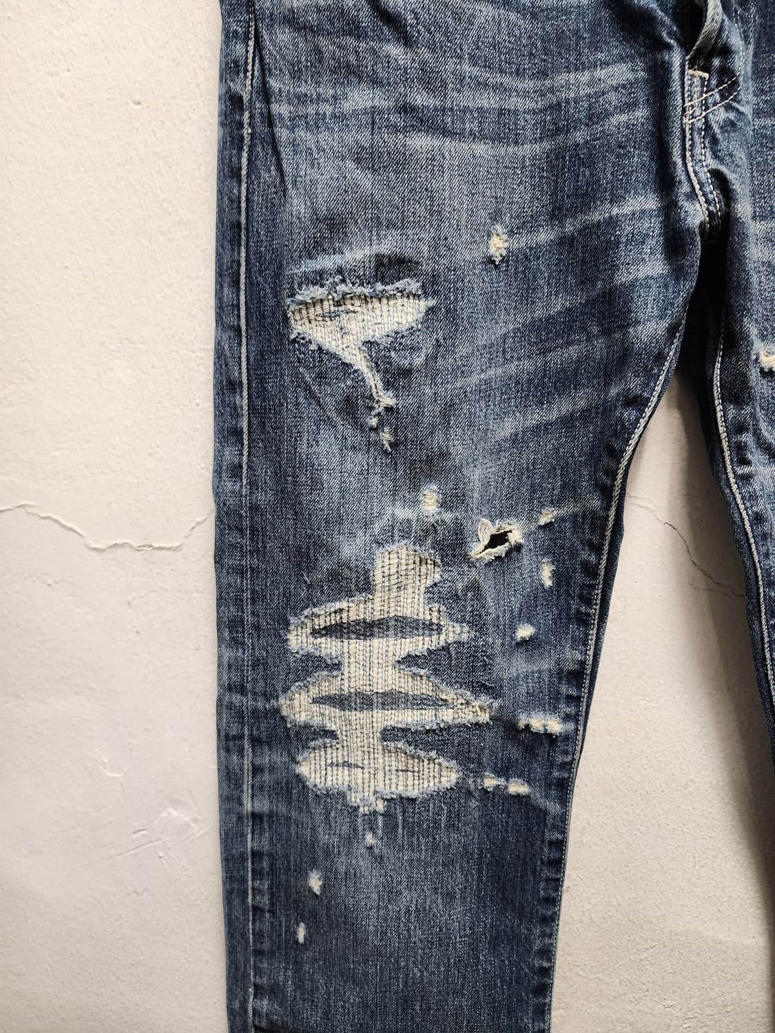 JPN 리바이스 90s 501 데미지 워싱 데님 팬츠 상품이미지5