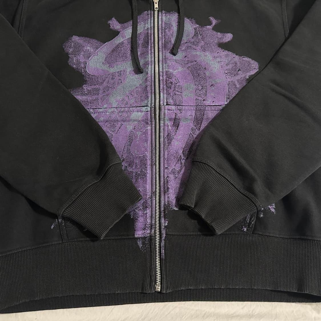 스투시 웹 S컬리 후드집업 블랙 상품이미지3