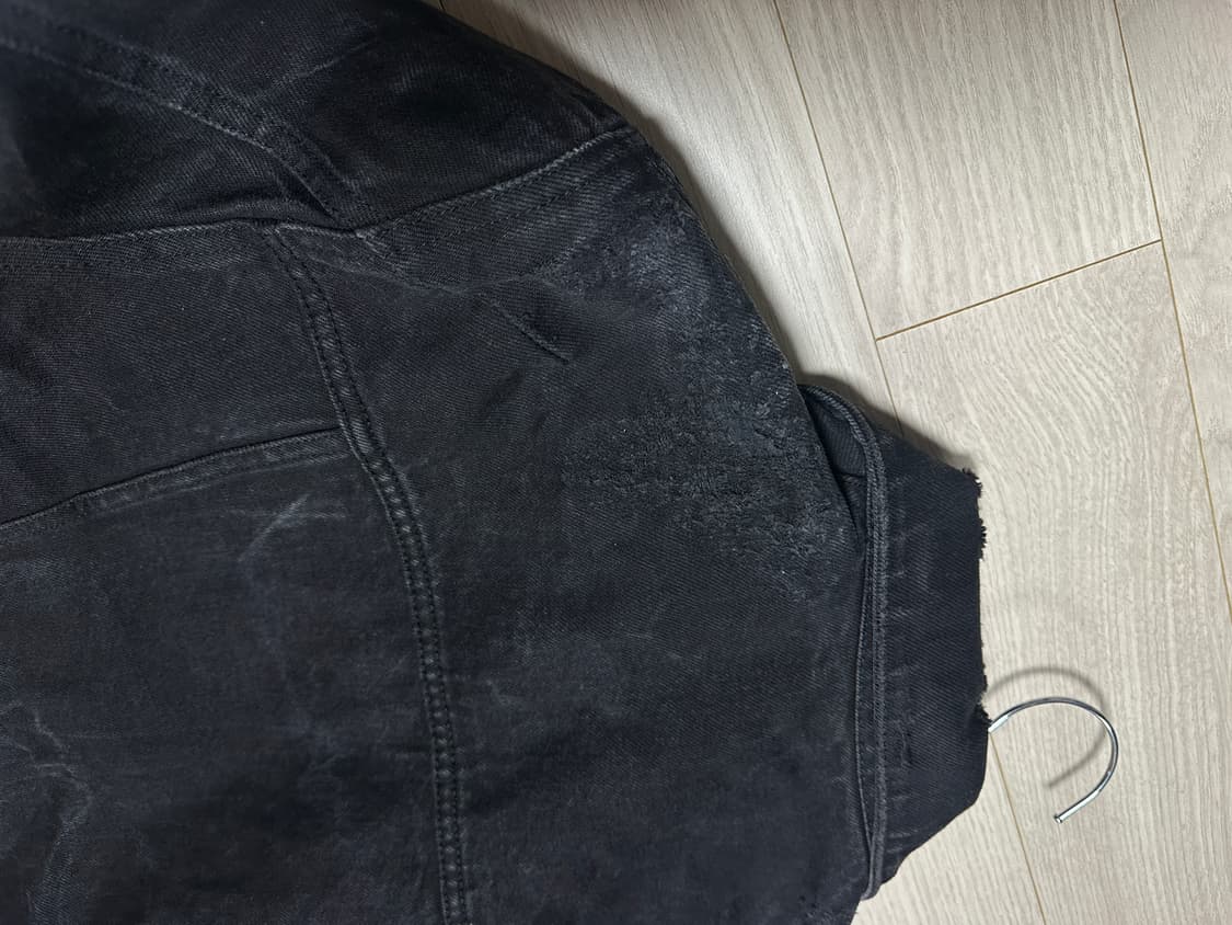 Kazuyuki Kumagai Attachment 데님 자켓 블랙 상품이미지2