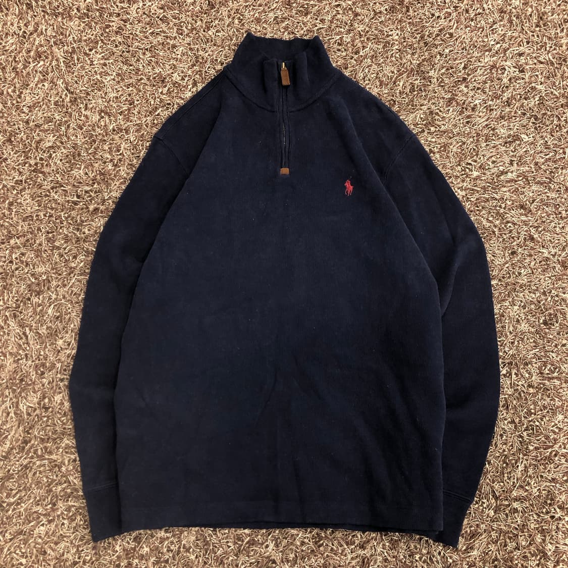 폴로 랄프로렌 네이비 하프집업 코튼 니트 상품이미지2