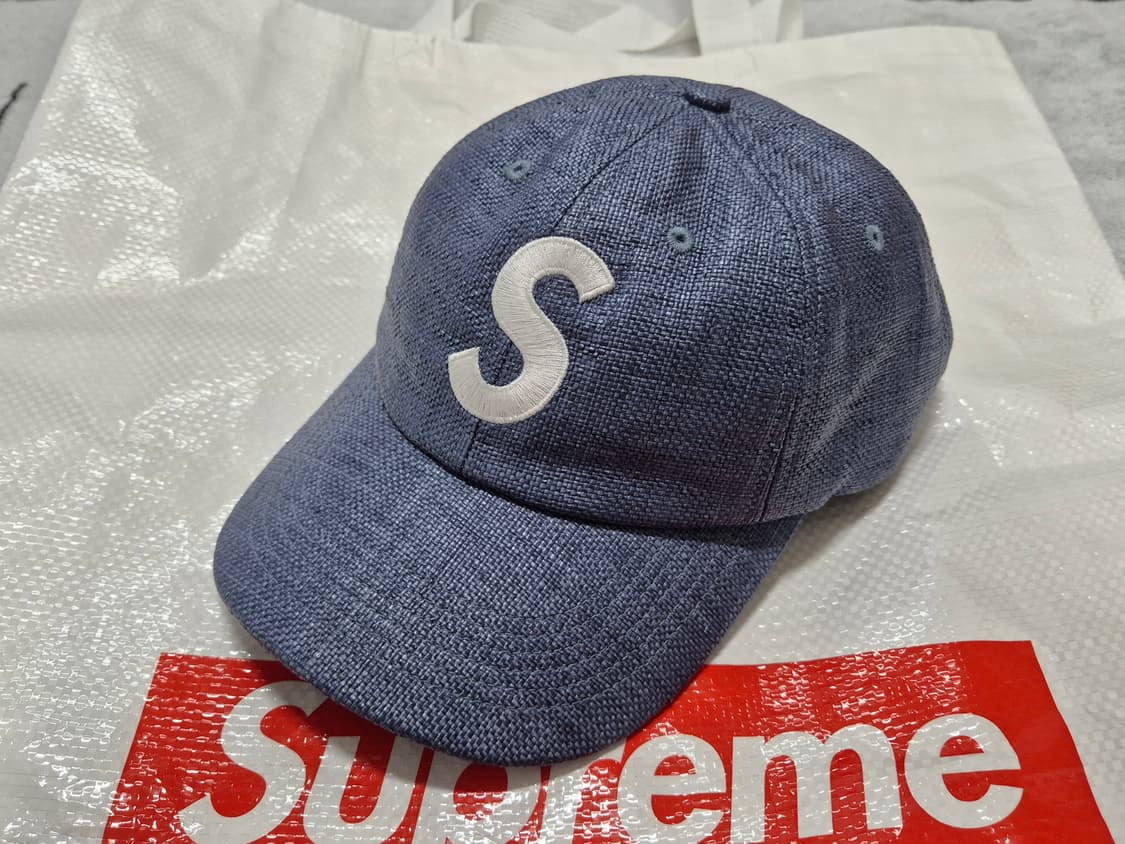 (os) 슈프림 라피아 S로고 캡 6패널 모자 네이비 Supreme 상품이미지1