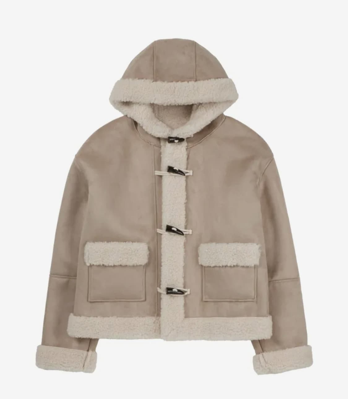 레더리 무스탕 후디 더플 자켓 상품이미지2