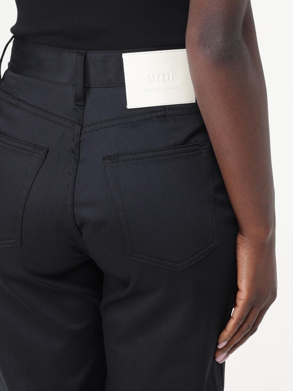 (정품/새상품) AMI 아미 여성 블랙 캐주얼 코튼 팬츠 상품이미지7
