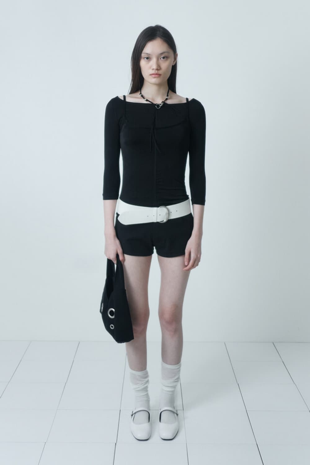 CERRIC COW SKIN WIDE BELT WHITE 상품이미지4