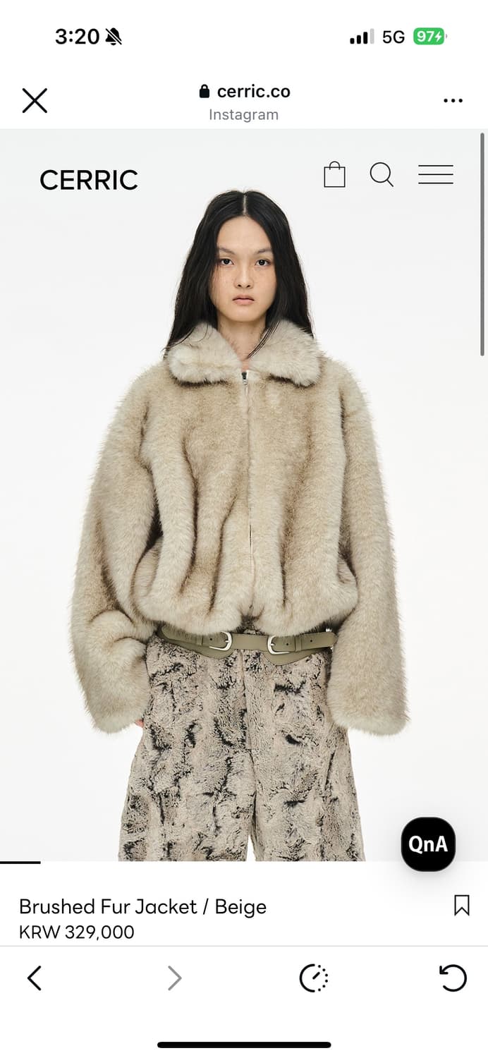 세릭 브러쉬드 퍼 자켓 베이지 상품이미지1