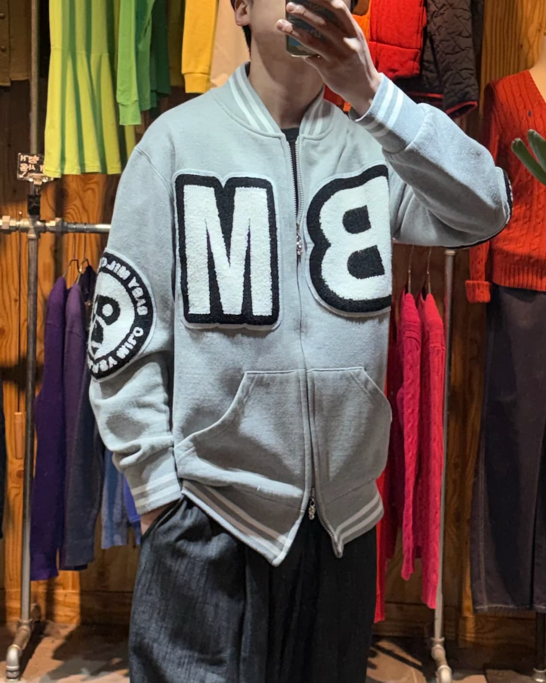 XXL 베이프 BABY 마일로 빅패치 코튼 바시티 상품이미지2