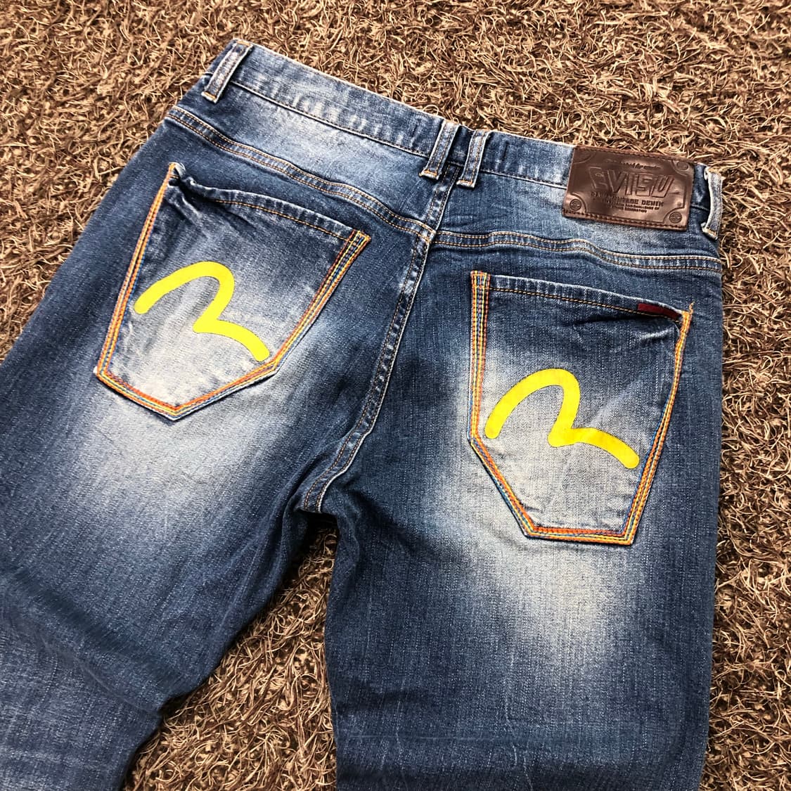 에비수 워싱 포켓 로고 데님 팬츠 상품이미지2