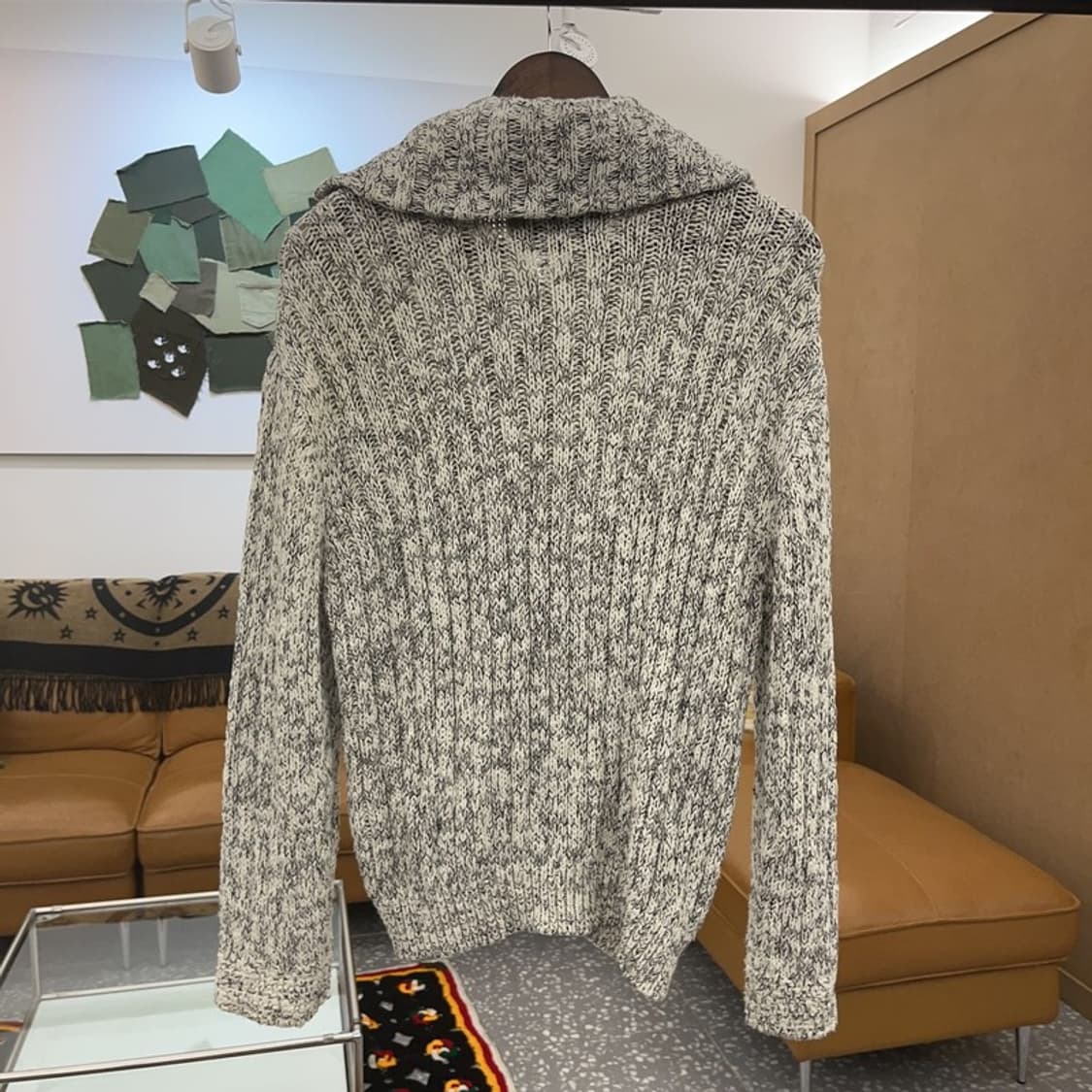 세터 투톤 헤리티지 숄카라 코튼 니트 집업 가디건 95 C06379 상품이미지4