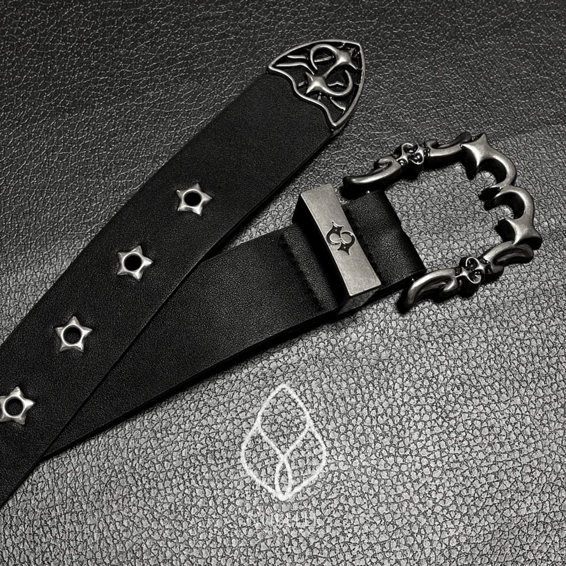 🌗 Chrome buckle belt / 크롬 버클 스터드 웨스턴 벨트 상품이미지6