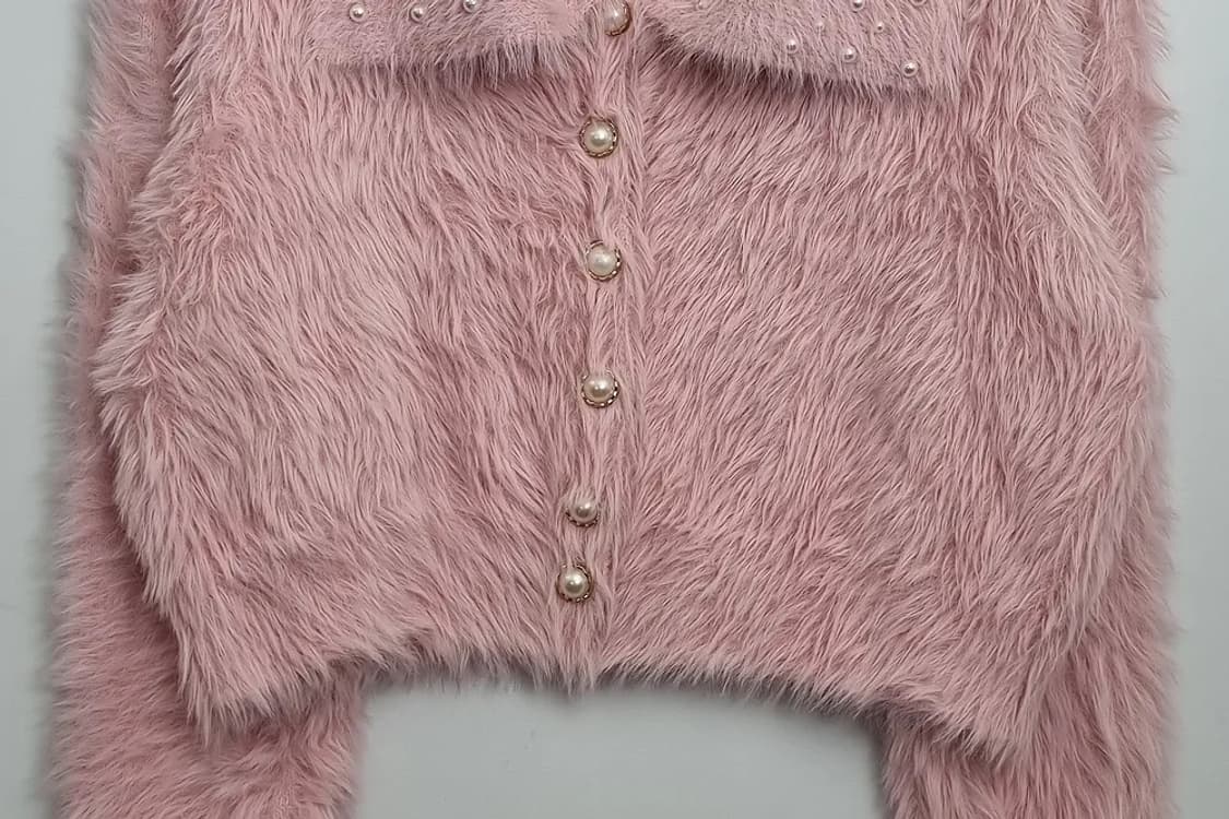 MAUA 빈티지 진주 핑크 가디건 [L] 상품이미지4