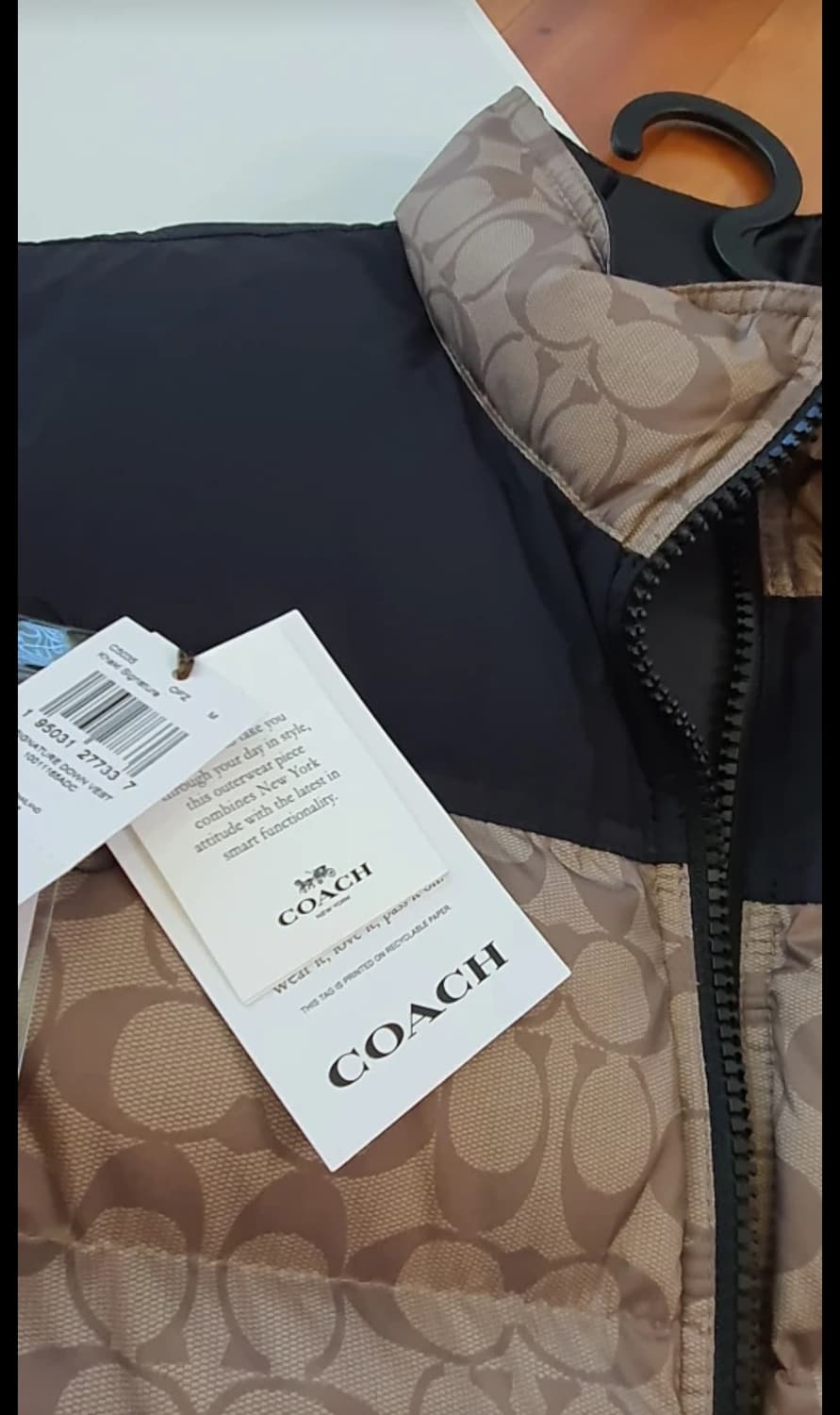 코치 남녀공용 시그니쳐 다운 패딩 베스트 XL 105-110 상품이미지3