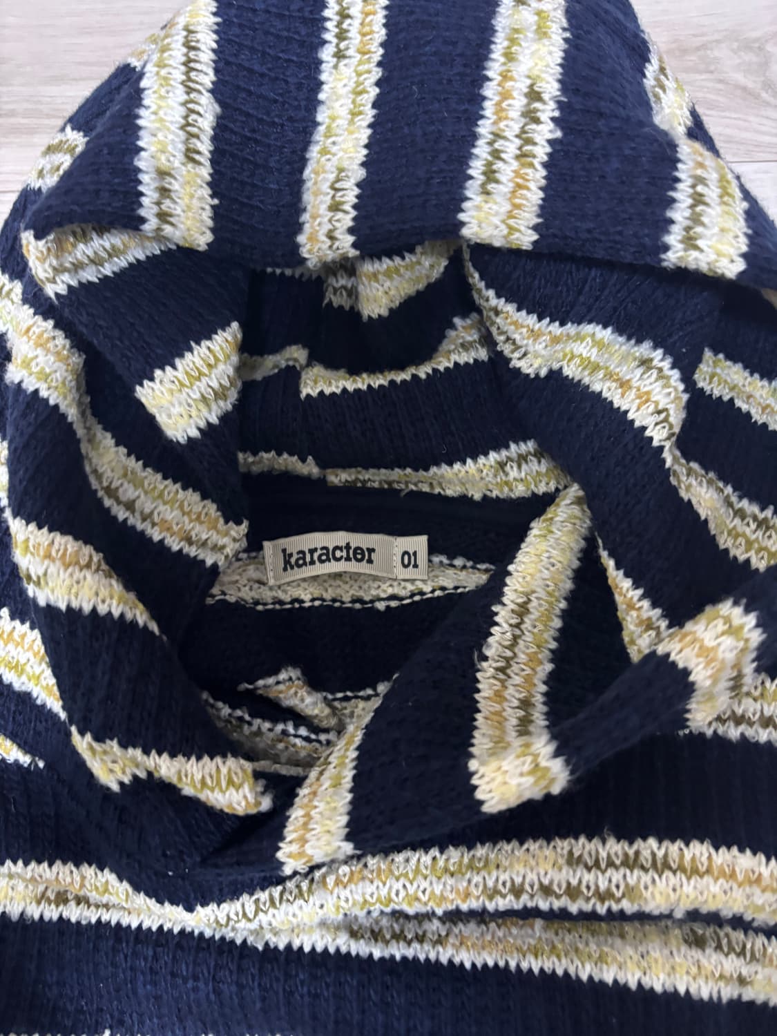 카락터 멀티스트라이프 니트 후드 01 상품이미지2