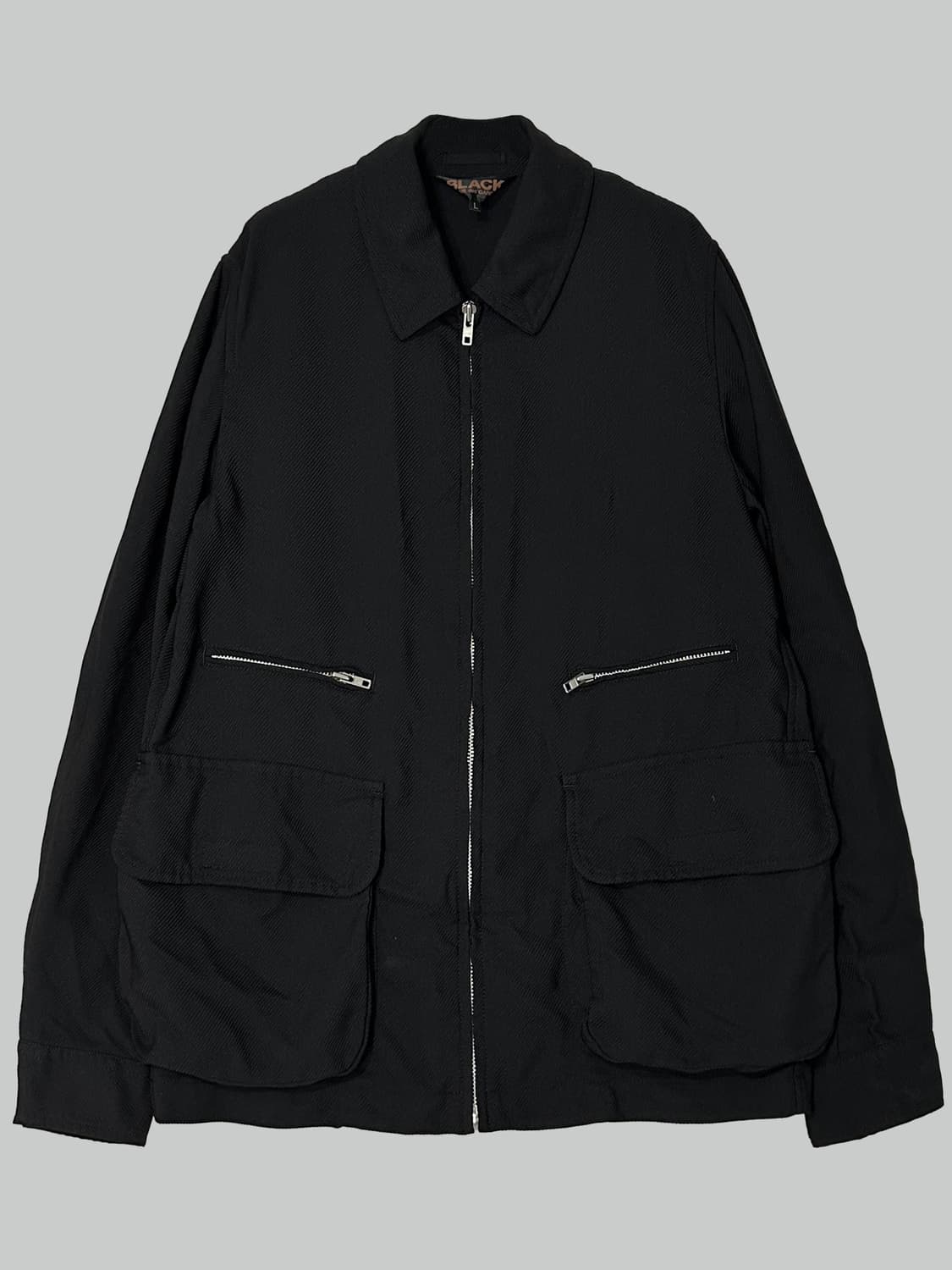 꼼데가르송 블랙 축융 폴리 카고 자켓 상품이미지1